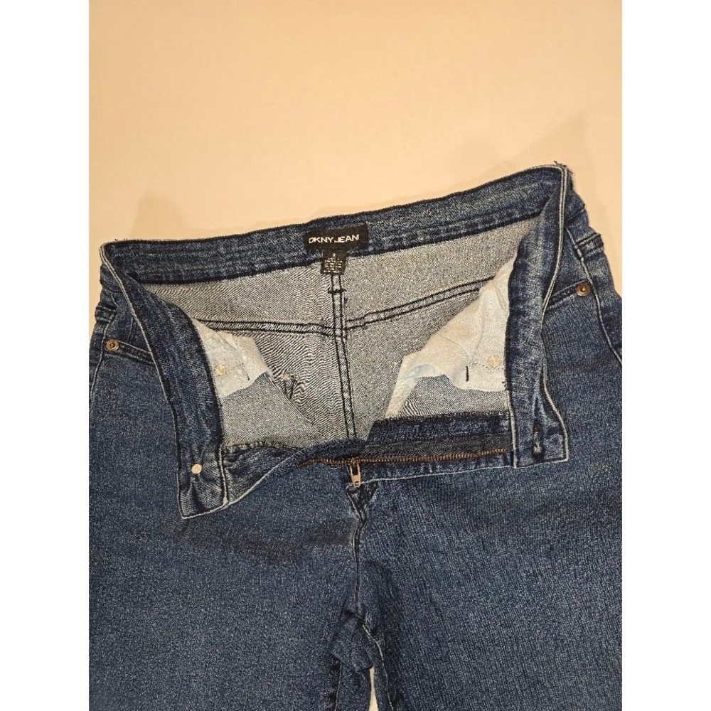 DKNY‎ Jeans Denim Bermuda Shorts Dark Wash Pockets Comfort Casual Size 8 - Picture 4 of 6